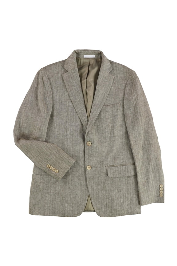 Ralph Lauren Mens Herringbone Two Button Blazer Jacket, Brown, 46 Regular