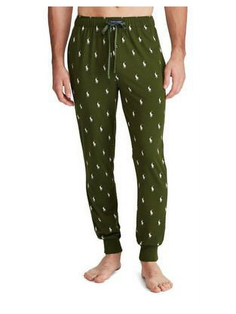 Ralph Lauren Mens Logo-Print Pajama Lounge Pants, Brown