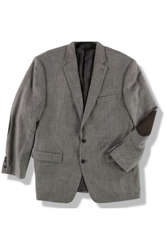 Mens Professional Two Button Blazer Jacket, Grey, 44 Regular