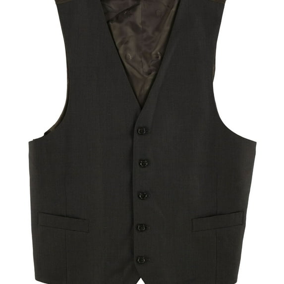 Ralph Lauren Mens Simple Five Button Vest, Brown, 38 Regular