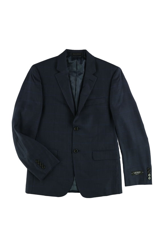 Mens Slim-Fit Two Button Blazer Jacket, Blue, 36 Short