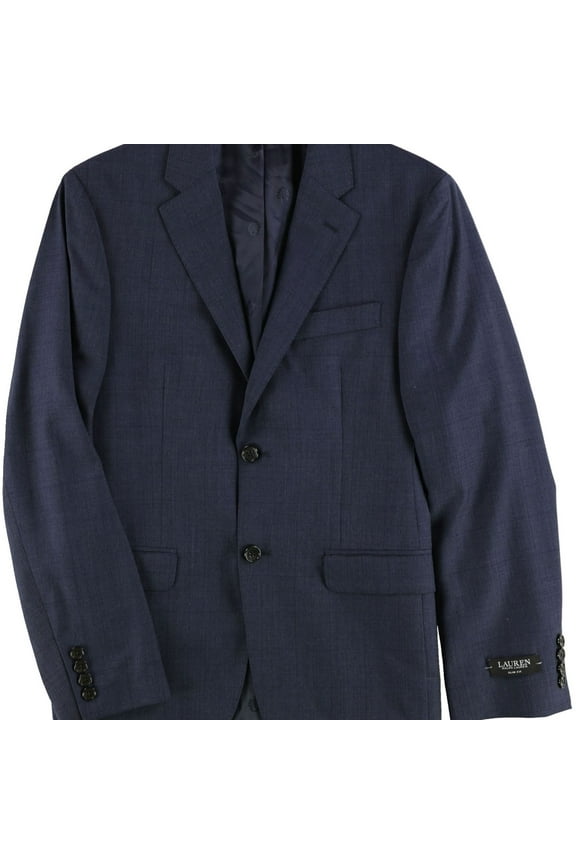 Mens Slim-Fit Ultraflex Two Button Blazer Jacket, Blue, 36 Short