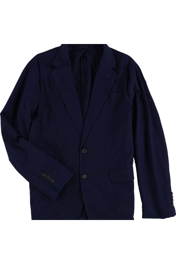 Mens Solid Coat, Blue, Small