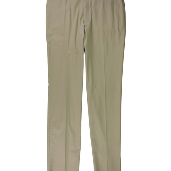 Ralph Lauren Mens Solid Dress Pants Slacks, Beige, 32W x UnfinishedL