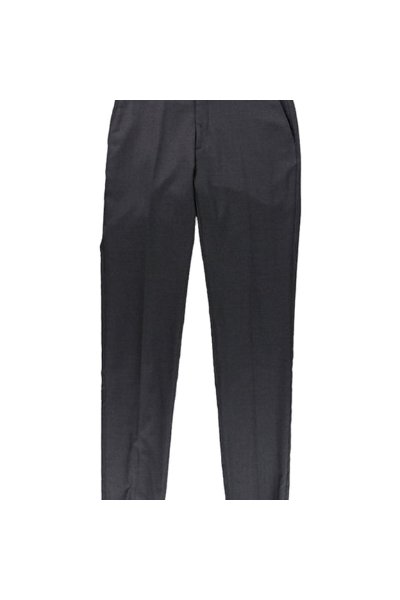 Mens Solid Wool Casual Trouser Pants, Grey, 32W x 38L