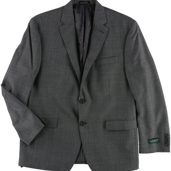 Ralph Lauren Mens Stretch Two Button Blazer Jacket, Grey, 42 Short