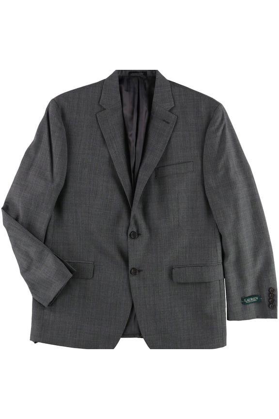 Mens Stretch Two Button Blazer Jacket, Grey, 42 Short