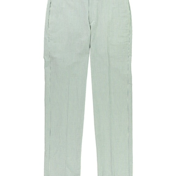 Ralph Lauren Mens Striped Stretch Dress Pant Slacks, Blue, 32W x UnfinishedL