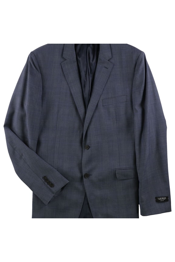 Mens Total Stretch Two Button Blazer Jacket, Blue, 46 Long