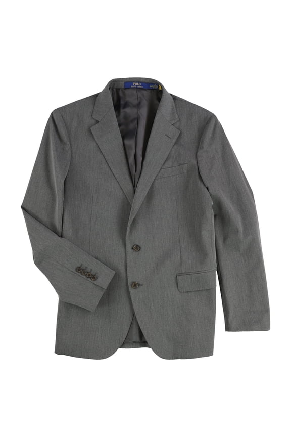 Mens Twill Two Button Blazer Jacket, Grey, 44 Long