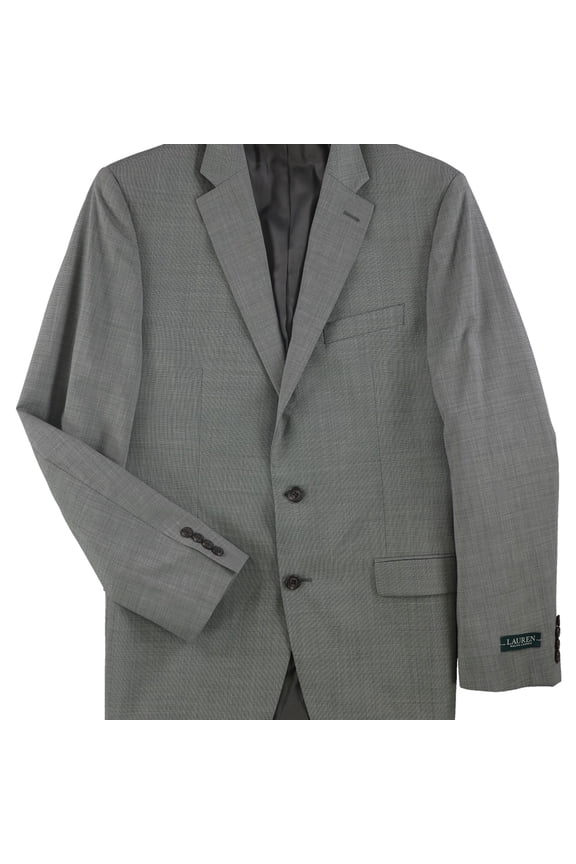 Mens Ultra Flex Two Button Blazer Jacket, Grey, 42 Long