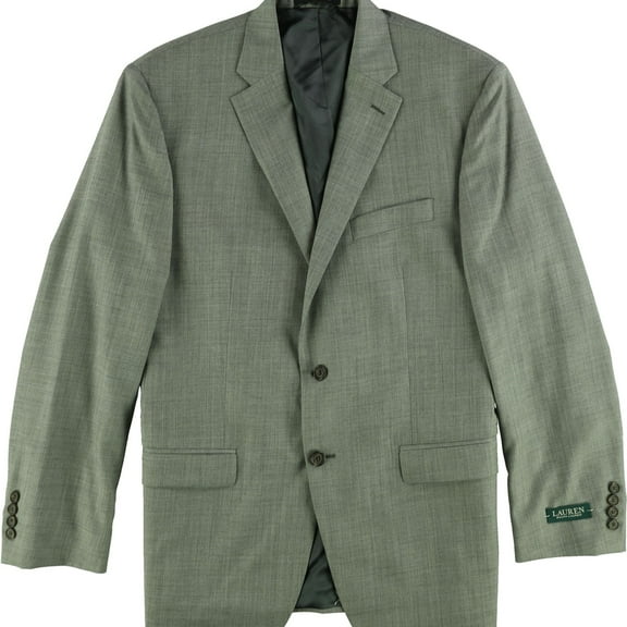 Ralph Lauren Mens Ultra-Flex Two Button Blazer Jacket, Grey, 42 Regular