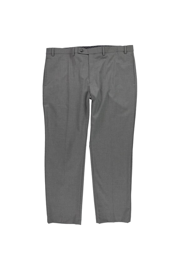 Mens Ultra Stretch Slacs Dress Pants Slacks, Grey, 42W x 30L