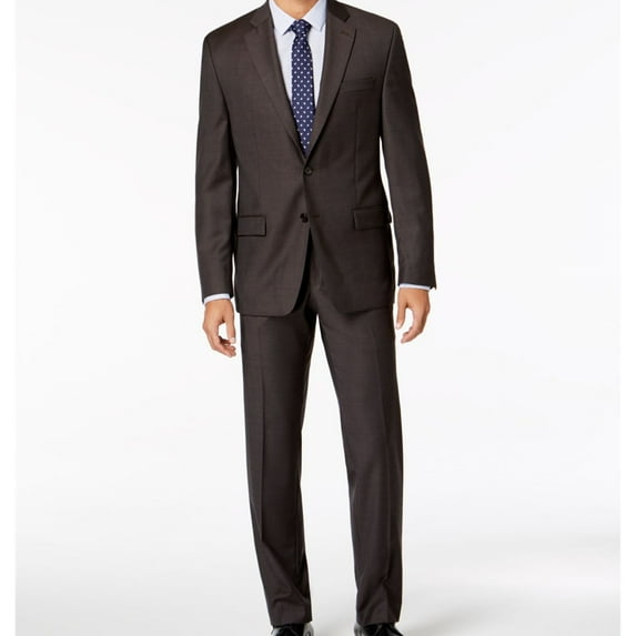 Ralph Lauren Mens UltraFlex Two Button Blazer Jacket, Brown, 39 Long