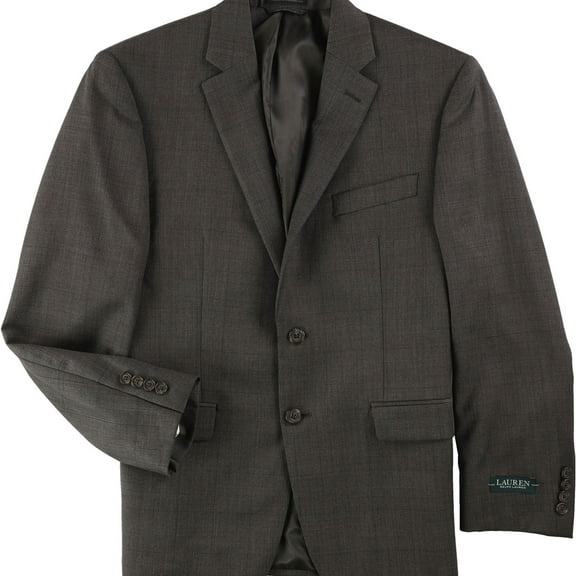 Ralph Lauren Mens Ultraflex Two Button Blazer Jacket, Brown, 40 Long