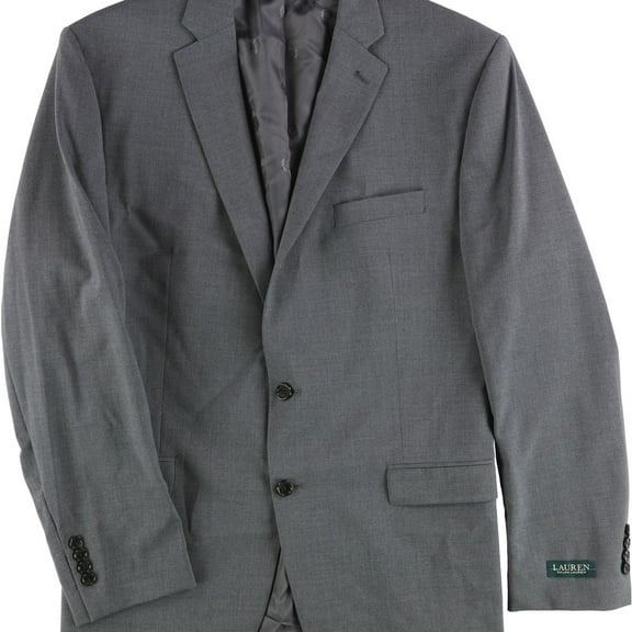 Ralph Lauren Mens Ultraflex Two Button Blazer Jacket, Grey, 42 Long
