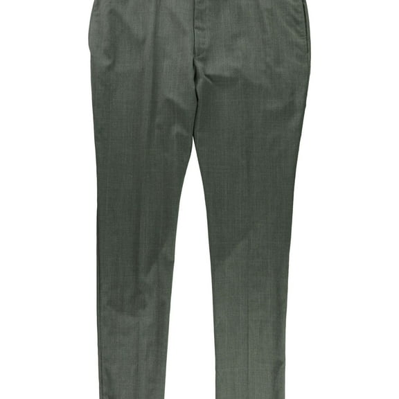 Ralph Lauren Mens Windowpane Dress Pants Slacks, Grey, 43W x UnfinishedL