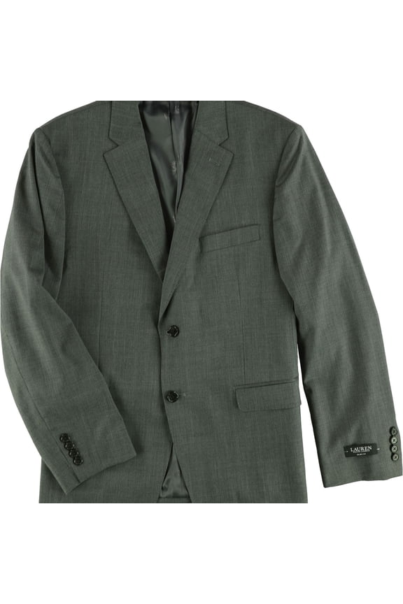 Mens Windowpane Two Button Blazer Jacket, Grey, 46 Regular