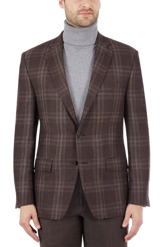 Ralph Lauren Mens Wool Blend Plaid Sport Coat 42 Regular Brown Blazer - NWT $375