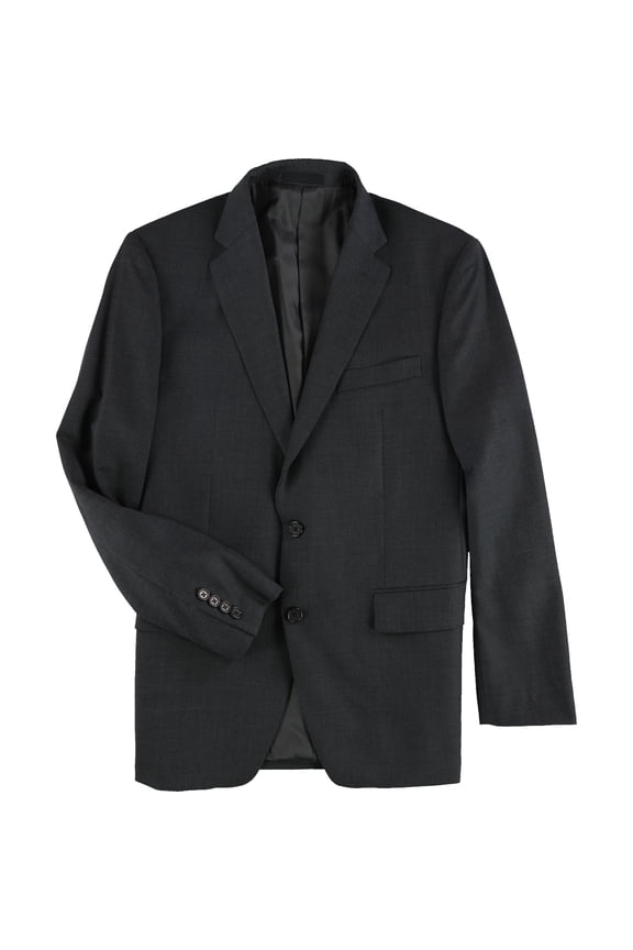 Mens Wool Two Button Blazer Jacket, Grey, 40 Short