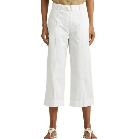 Ralph Lauren Micro-Sanded Twill Belted Wide-Leg Pants