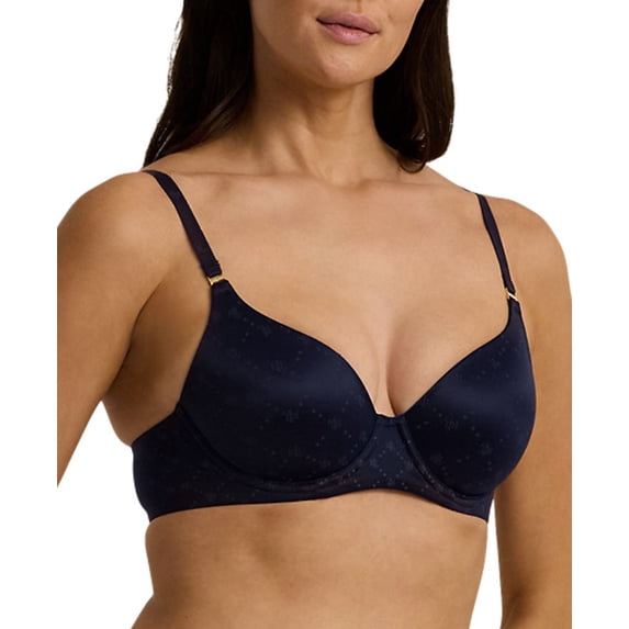 Ralph Lauren NAVY Comfort Collection Repeat-Logo T-shirt Bra, US 38B, UK 38B