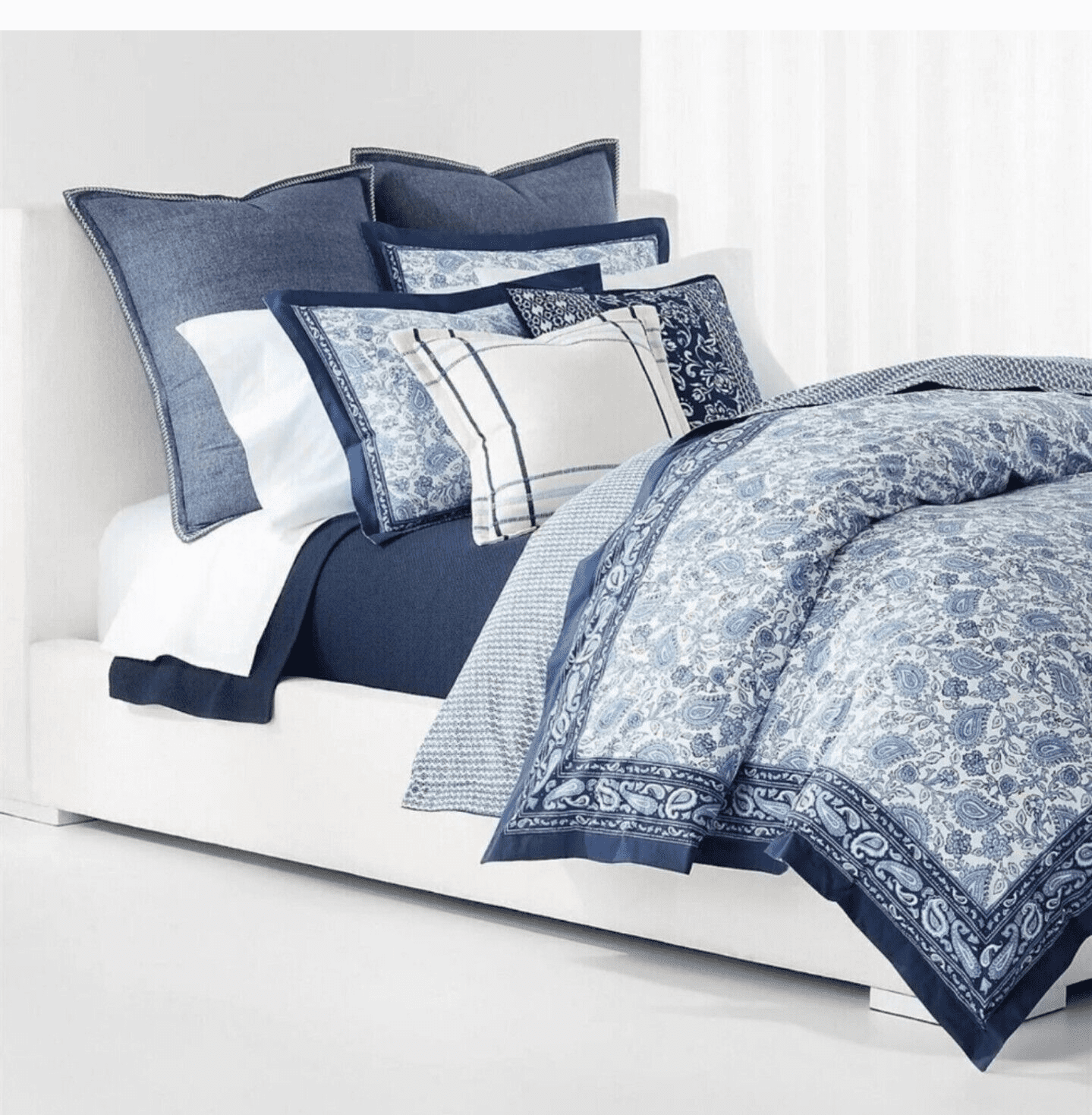 新品Ralph Lauren  寝具3点セット 230x210(キング) Ralph Lauren NAVY MULTI Arielle Floral 3-Pc. Comforter Set, US