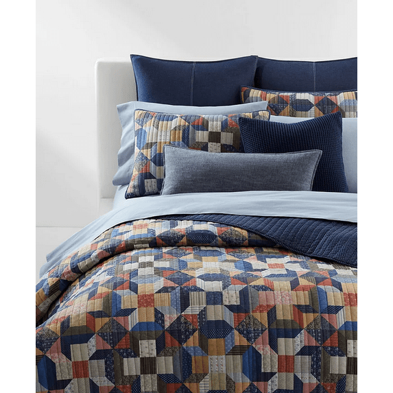 Ralph Lauren NAVY MULTI Walford Quilt, US King