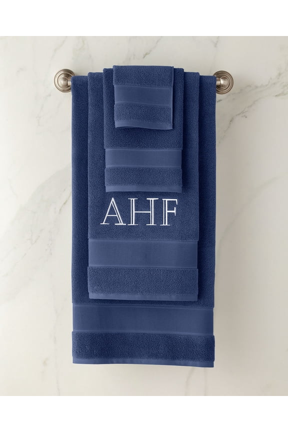 NAVY Sanders Cotton Bath Rug, 21" X 34"