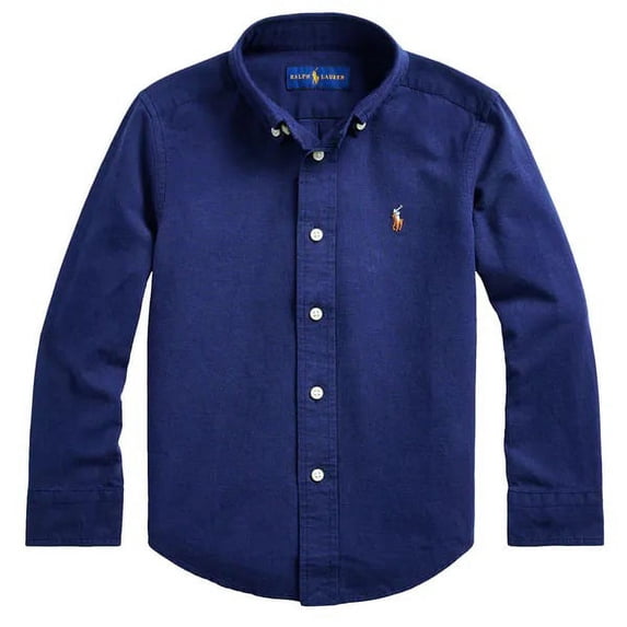 Ralph Lauren NEWPORT NAVY Boy's Cotton-Blend Shirt, US Small