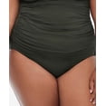 thumbnail image 1 of Ralph Lauren OLIVE GREEN Plus Size Shirred High-Waist Swim Bottom, US 18W, 1 of 2