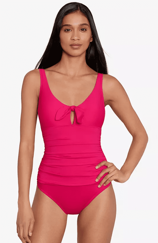 RALPH LAUREN プリントワンピース tie front Lauren Ralph Lauren Women's Printed Tie-Front One-Piece