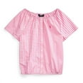 thumbnail image 1 of Ralph Lauren PINK Junior's Girl's Mixed-Gingham Cotton Top, US 14, 1 of 2
