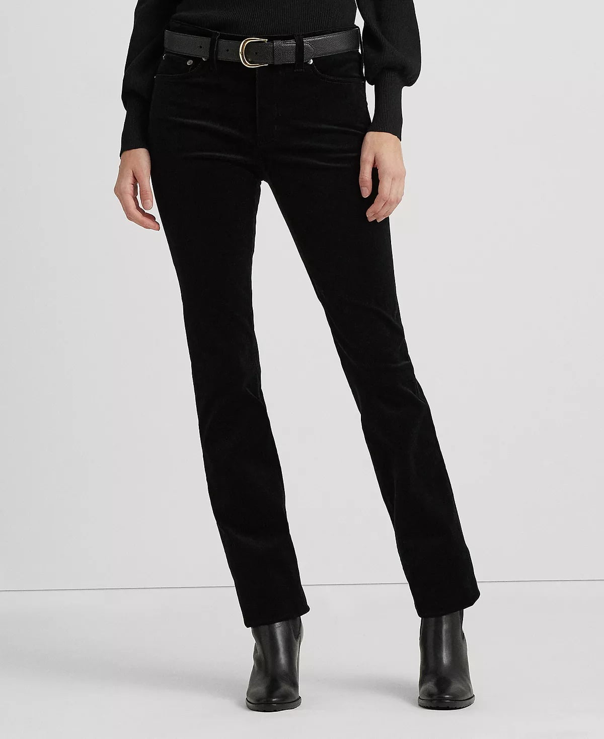 Ralph Lauren POLO BLACK Women's Petite Corduroy Mid-Rise Ralph Lauren POLO BLACK Women's Petite Corduroy Mid-Rise