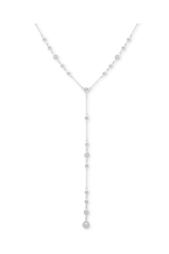Pearl Y Necklace (Silver)
