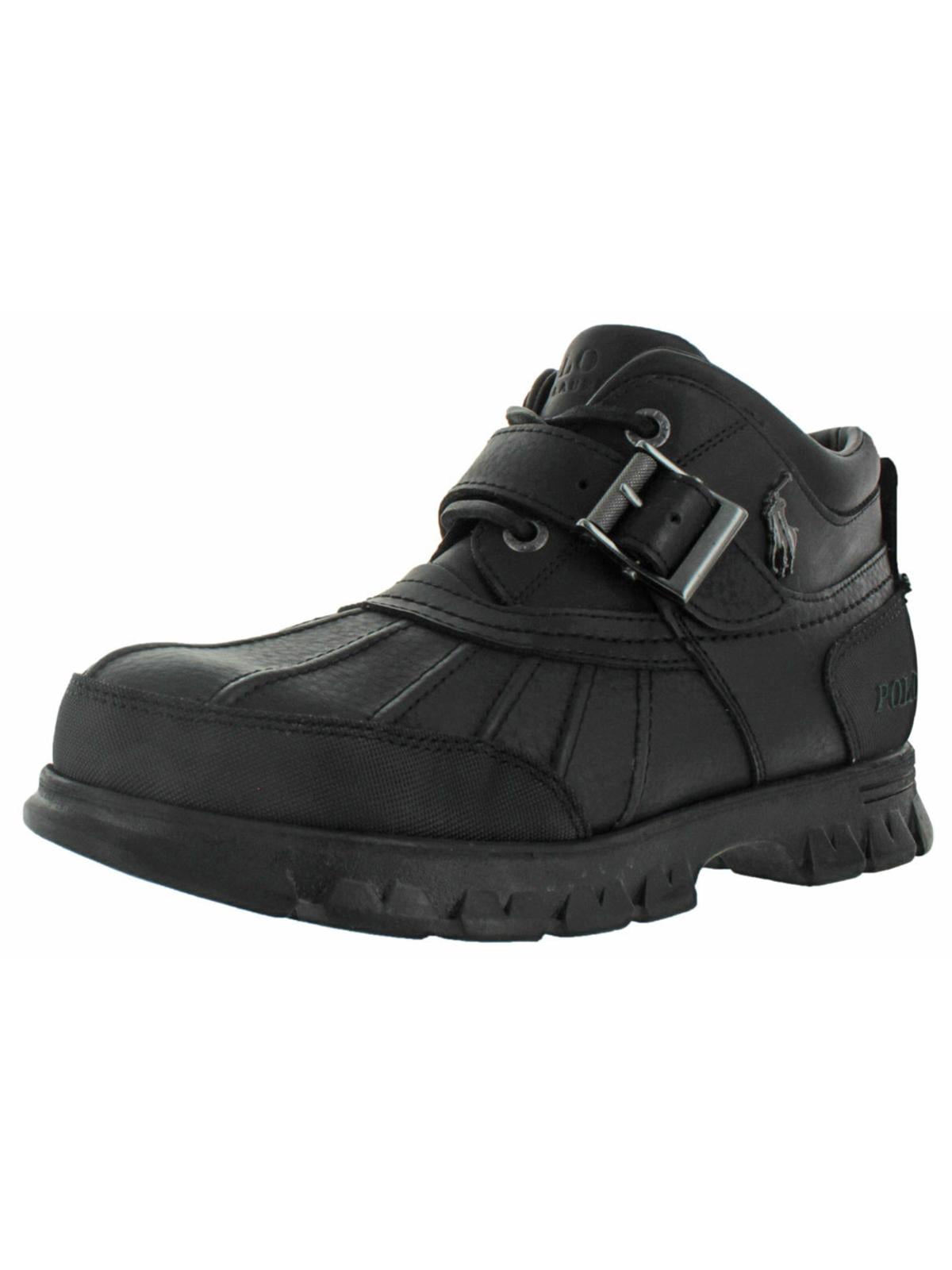 靴 <Ralph Lauren DOVER III Leather Shoes Ralph Lauren Polo Dover III Men's Black Rugged Duck Boots Size 14