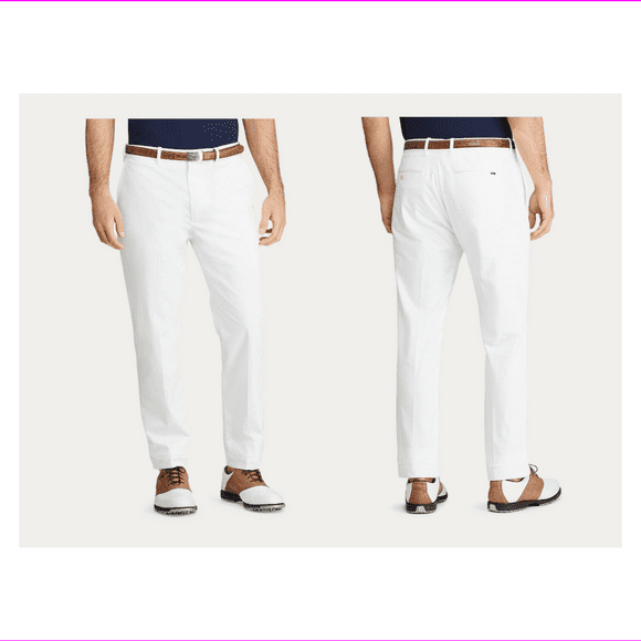 Polo Golf Men's Tailored Stretch Twill Pant  White 30 x 30