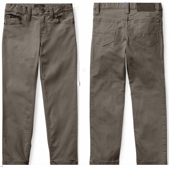 Ralph Lauren Polo Junior Boy's, Varick Stretch Cotton Pant, Fall Gray, 18