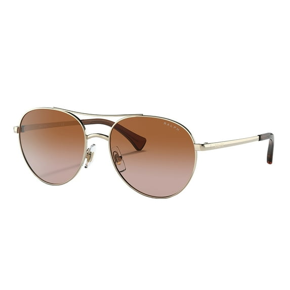 Ralph Lauren RA 4135 Metal Womens Round Sunglasses Shiny Pale Gold 55mm Adult