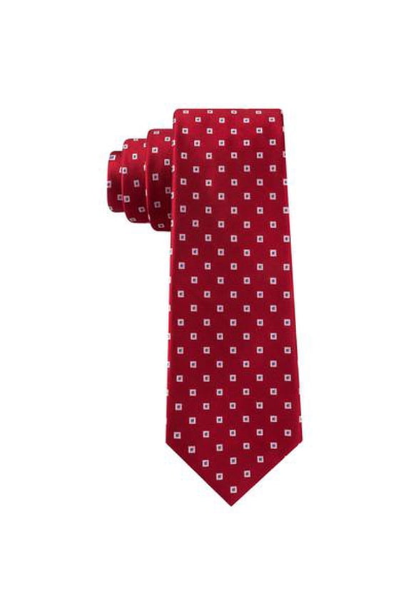 RED Men's Square Medallion Tie, US One Size