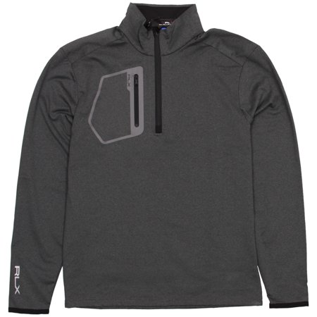 Ralph Lauren RLX Men's Solid Mock Neck Half Zip Sweatshirt Gray S
