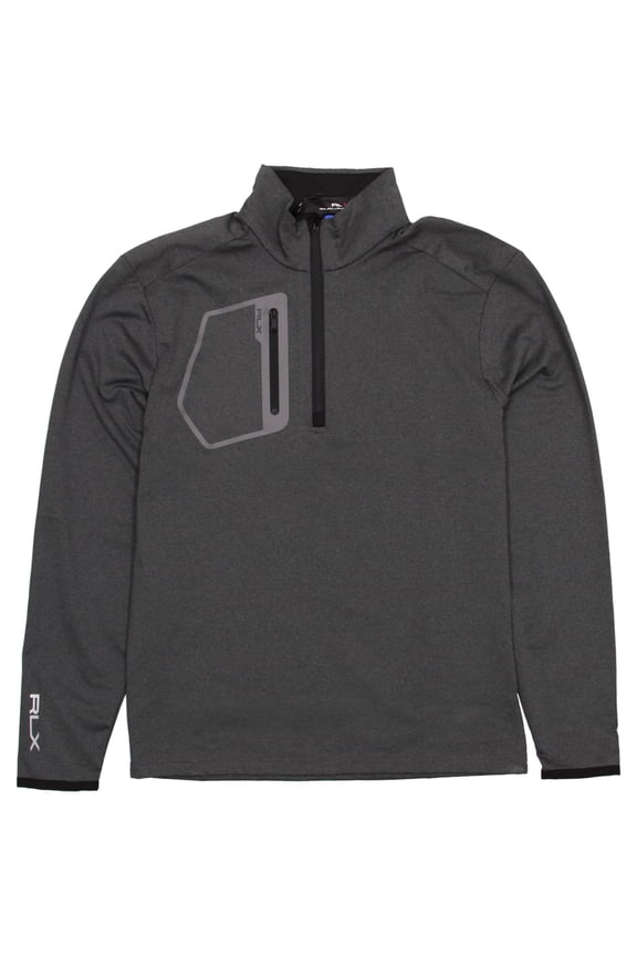 RLX Men's Solid Mock Neck Half Zip Sweatshirt Gray S