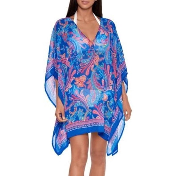 Ralph Lauren SUMMER PAISLEY Crinkly Chiffon Tunic Cover-up, US Small/Medium
