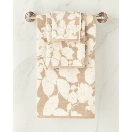 Ralph Lauren TAN Sanders Floral Antimicrobial Cotton Bath Towel, US 30" X 56"