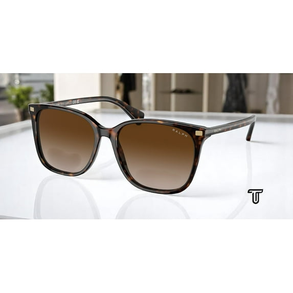 Ralph Lauren VVCV RA 5293 Plastic Womens Square Sunglasses Shiny Dark Havana 56mm Adult