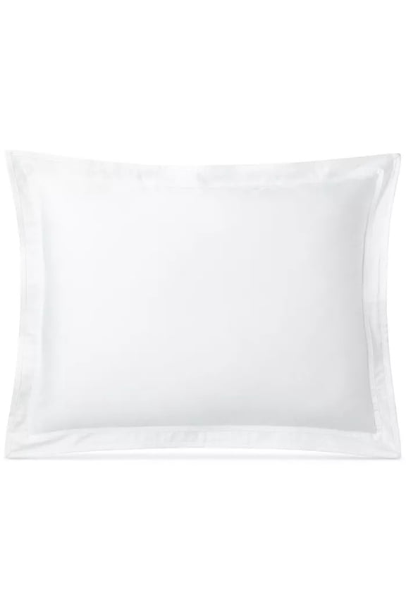 WHITE Spencer Sateen Border Sham, US Standard