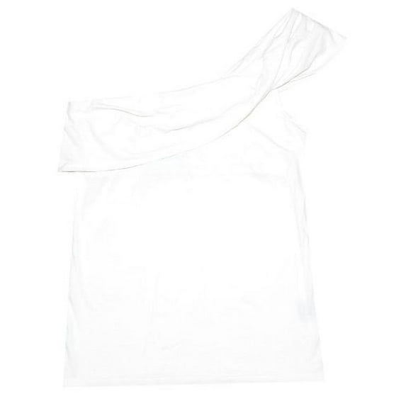 Ralph Lauren Women Fashion One Shoulder Top Blouse (M, White)