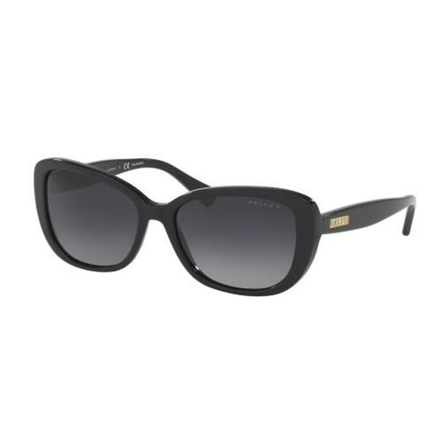 Ralph Lauren Women's 0RA5215 Polarized Rectangular Sunglasses, Black & Grey, 57 mm