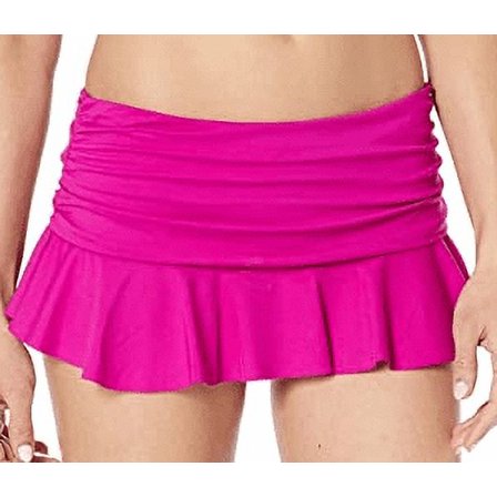 Ralph Lauren Women's Beach Club Solids Ruffle Skirted Hipster Bottoms Pink Size 12