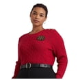 thumbnail image 1 of Ralph Lauren Women's Button Trim Cable Knit Sweater Red Size 3X, 1 of 3